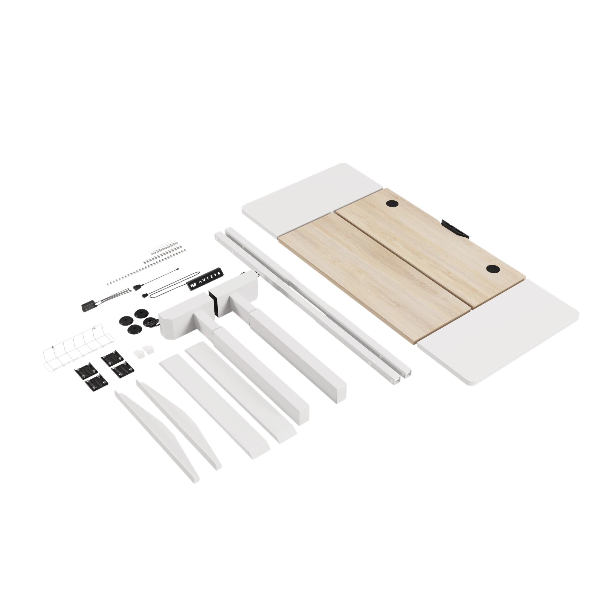 Стол компьютерный с подъемным механизмом GEEKRIG G160D-05OAK-WH