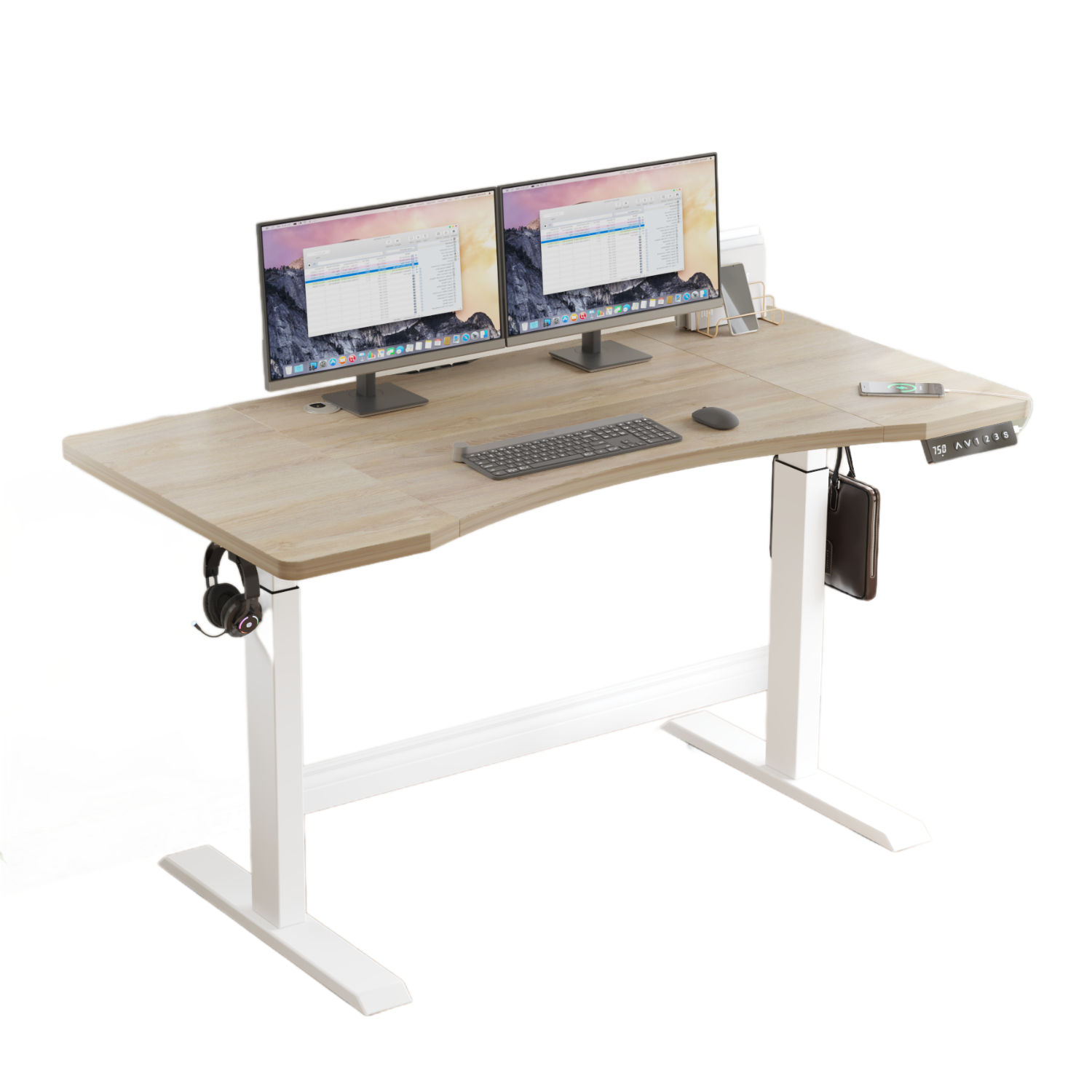 Стол компьютерный с подъемным механизмом GEEKRIG G140DS-06OAK
